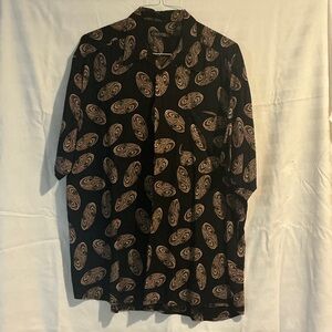 Black Shirt with Brown Swirl Design